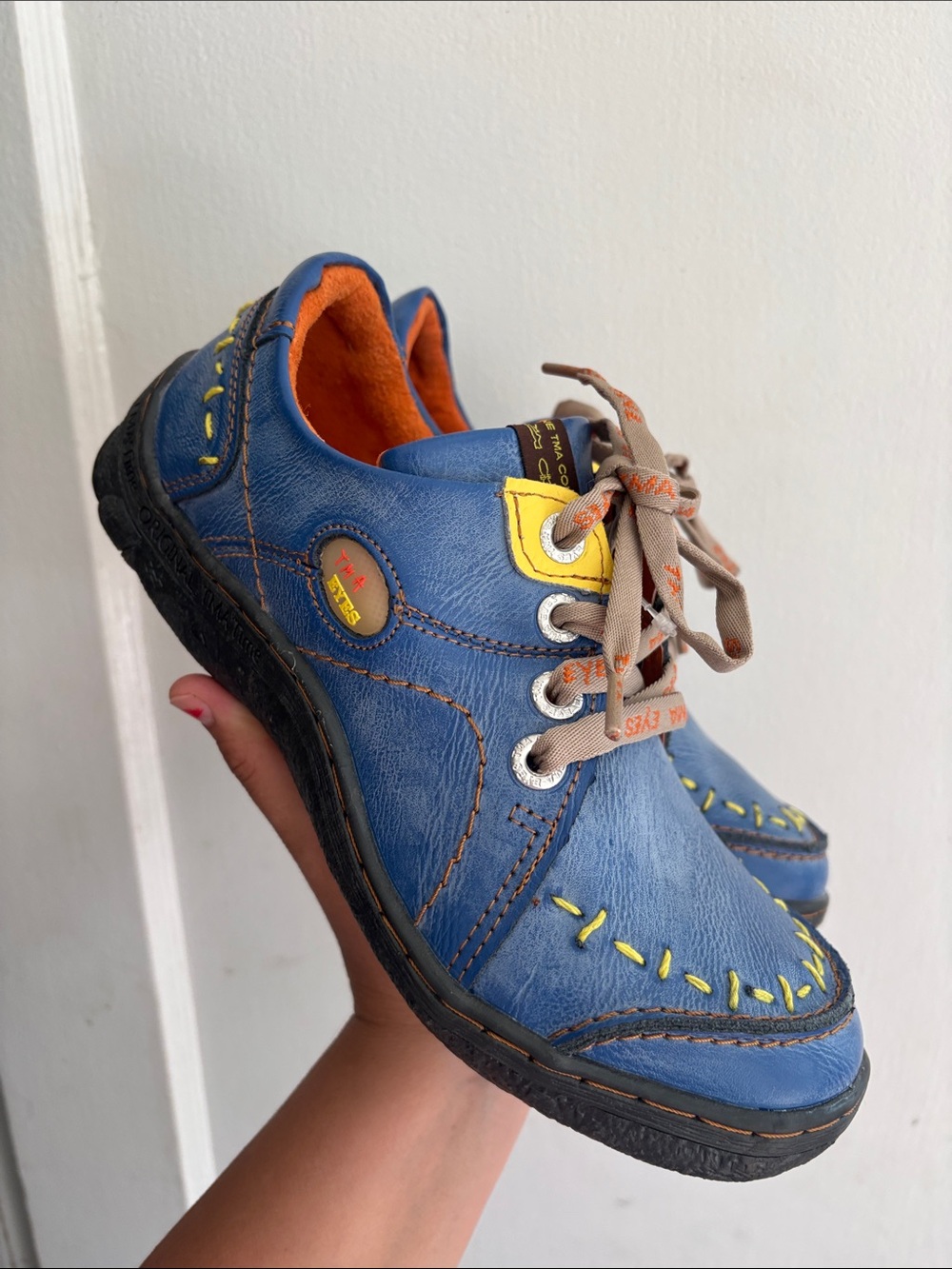 MTA Sport Blue Sneakers with Yellow & Orange Accents